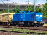 204 012-4 der PRESS fuhr mit einem Bauzug durch HH-Harburg. 15.7.10