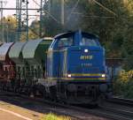 212 285-1 dieselte zum wiederholten Male mit Abgasfahne durch Harburg. 30.9.11