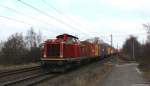 V100 2009/212 009-5 fuhr am 22.2.13 durch Moorburg.