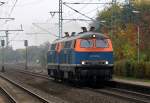 NBE 225 079 und 071 dieseln zurck nach Neumnster und verlassen hier Jbek ber das Gegengleis. 16.10.2013