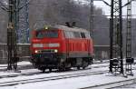 218 319-2 dieselt am 30.12.10 solo durch das Gleisvorfeld vom Bhf. Hamburg-Harburg.