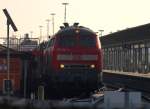 218 314-3 kam mit einer Schwestermaschine und dem  Sylt Shuttle  nach Westerland gefahren. 29.1.11 