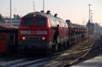 Gesammtbildaufnahme des Sylt Shuttle gezogen von 218 314-2 und 218 307-7 aufgenommen im Westerlnder Bahnhof. 29.1.11