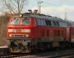 Selten in Schleswig anzutreffen aber geil ist der Sound bei der Abfahrt....Portrait der 218 453-9. 16.3.11