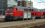 218 339-0 als Zuglok eines neuen Lint 41 II und eines fast neuen Lints, sie zog den 648 461-1/961-0 und 338-1 und 838-0 durch Neumnster Richtung Kiel. 01.7.11