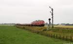 Mit dem AS 1431 nach Niebll fahren 218 381-2 und 218 484-4 am 3.7.11 am Esig vom KB Lehnshallig vorbei.
