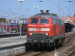 218 389 brachte,am 16.Juli 2011,die Kurswagen aus Heringsdorf nach Stralsund,wo sich die Wagen mit den Wagen aus Binz vereinten und gemeinsam nach Kln fuhren,whrend die 218 bis zum Nachmittag in Stralsund blieb.