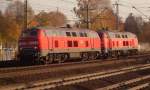 218 345 und 218 340 dieseln hier gerade durch HH-Harburg. 4.11.11