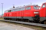 218 329-1(Unt/HB X/23.09.04,Verl/AK/22.09.12)war die letzte Lok im Lokzug im Bw Kiel. 31.12.11