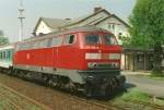 218 250-9 mit RB 25851, Bhf Soltau, 30.04.2000