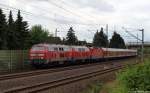 218 470-3, 218 474-5 & 143 834-0 zogen am 26.6.12 einen n-Wagenzug durch Ahlten gen Lehrte/Braunschweig.