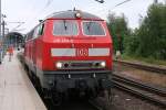 218 450-5 bei Rangierarbeiten im Kieler Hbf, 20.06.12