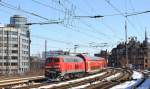 218 330-9 erreichte am 24.3.13 mit dem RE von Puttgarden den Hamburger Hbf.