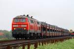 218 314-3und 397-8 mit Syltshuttle aufgenommen bei Klanxbll. 01.06.2013