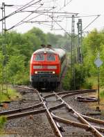 218 307-7 mit 322-6 und dem CN(L)1272 bei der Einfahrt in Flensburg am heutigen Morgen. 16.06.2013