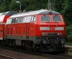 218 453-9 im Portrait und als Schublok der RB nach Husum. Schleswig 22.06.2013