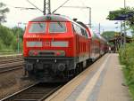 218 496-8(DB ZugBus Regionalverkehr Alb-Bodensee GmbH Ulm)als Schub und Gastlok einer RB nach Husum aufgenommen im Bhf Schleswig. 25.06.2013
