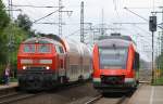RBSH 648 456/956 beim Treffen im Bhf Jbek mit der Braunschweiger Gastlok 218 452-1 und der RB nach Husum. 26.06.2013