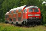 218 496-8(DB ZugBus Regionalverkehr Alb-Bodensee GmbH Ulm)schiebt hier mit lautem Getse und einem unberhrbarem Makro die RB nach Husum. Jbek/Kamper Weg 26.06.2013