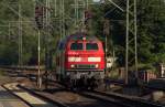 218 380-4 als LZF 77675(Flensburg-HH/Hbf)dieselt hier durch Schleswig, sie war die Zuglok des CN(L)1272 der am Morgen ber Kiel nach Flensburg fuhr. 21.07.2013

