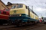 218 128 des Vereins zur Erhaltung historischer Lokomotiven e.V. (Vzehl) am 18.08.13 beim Lokschuppenfest in Siegen