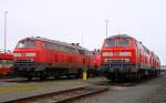 Die 218er Abstellgruppe 1218 836-5(388-7)und 322-6 mit Schwestermaschinen, Niebüll 29.03.2014