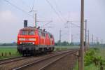 DB 1218 359-8 und 344-0 als LZF 77675 auf dem Weg nach Hamburg, Jübek-Nord 25.05.2014