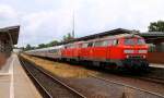1218 362-2(REV/HB X/15.01.08, Verl/HB X/10.12.14)und 1218 381-2(REV/HB X/18.03.09)mit IC 2314 nach Westerland. Husum 13.07.14 
