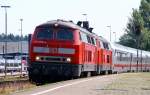DB 1218 380-4 und 376-2 mit IC 2314, Husum 19.07.14