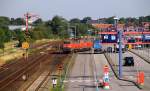 Autoverladung Niebll mit 218 313-5 und Schwesterlok die gerade mit einem AS angekommen sind. 22.07.14