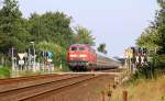 DB 1218 386-1 und 836-5(388-7)mit IC 2311 nach Stuutgart festgehalten am B in Legerade/Niebll. 22.07.14