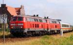 DB 1218 371-3 und 363-0 mit IC nach Westerland, Husum-Nord 01.08.2014