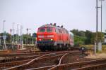 DB 1 218 397-8(REV/HB X/22.01.09)und 1 218 314-3(REV/HB X/21.08.09)festgehalten mit dem IC 2170 aus Frankfurt/Main bei der Einfahrt in Niebüll am 22.07.2014.