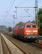 DB 1 218 385-3 und 341-6 als LZF 87125 auf dem Weg nach Hamburg festgehalten in Schleswig nachdem der CNL nach Kopenhagen in Flensburg abgegeben wurde. 05.10.2014