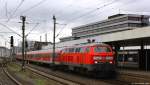 218 452-1 fuhr am 3.2.13 mit dem RE aus Bad Harzburg in den Hannoveraner Hbf. ein.