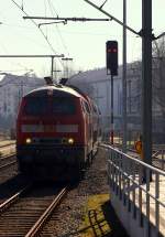 DB 1218 333-3 mit RB-D 21260 bei der Einfahrt in Rendsburg. 08.03.2015(863)