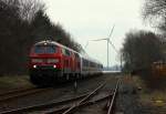 1218 341-6 und 1218 315-0 mit IC Umleiter 2310 aus Richtung Jübek kommend festgehalten in Oster-Ohrstedt. 15.03.15(890)