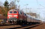 DB 1218 344 und 385 mit IC 2375 in Jübek 22.03.2015(931)