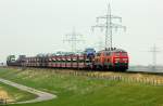 DB 1 218 376-3 und 385-3 mit Shuttle nach Westerlan am F-W LK. 14.04.15(984)