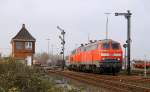 DB 1 218 359-8 und 314-3 mit IC nach Dresden. Niebüll 14.04.15(998)