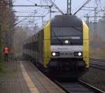 223 011-8/ER 20-011 kam als NOB 80628 auf dem Weg nach Westerland durch Schleswig gefahren. 01.11.10