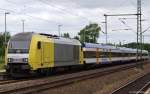 ER 20-015 steht am 26.6.10 mit der NOB nach Kiel Hbf. im Bhf. Schleswig und wartet auf Abfahrt.