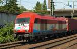 223 032-4/EVB 420/12 rollte mit kaum zu hrendem Dieselbrummen und vielen Paketen am Haken durch Harburg. 03.06.11