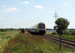 ER 20-015 fhrt am 7.7.11 mit der NOB 81710 nach Westerland (Sylt) bei Niebll an mir vorbei.