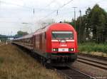 Der WLE 22 (223 056-3) dieselt am 11.9.11 mit einem Sonderzug durch Tostedt.