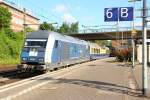 Dank eines roten Signales konnten wir in HH-Harburg den SDZ 91708 mit der PCW 7 Lok nochmals ablichten. 009.06.12
