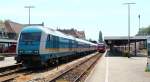 223 061-3(REV/MMAL/03.09.07)wartet mit ihrem Zug im Bhf von Lindau. 02.06.12