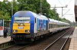 223 055-5  RSH / DE 2000-03 steht hier Abfahrbereit mit einer NOB nach Westerland in Elmshorn. 09.06.12