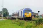 DE 2000-02/223 054-8 verlsst hier den Bahnhof Niebll Richtung Westerland. 04.08.12
