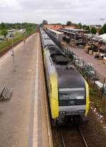 ER 20-010 als Schublok einer NOB nach HH-Altona. Bredstedt Bhf 31.05.2014
